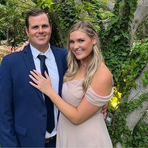 Taupe Chiffon Gown Size 12